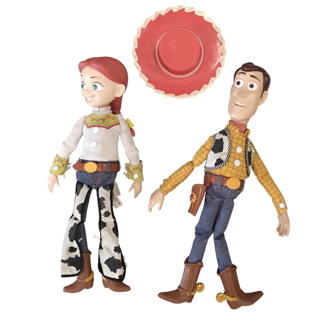 Disney Toy Story Woody Jessie Talking Action Figures Thinkway Toys Lot of 2